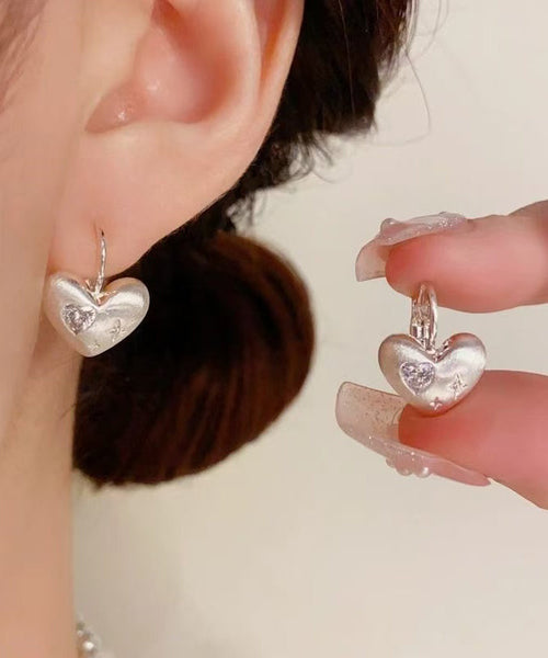 Drop Zircon Earrings Silk Simple Love Copper Alloy FashionChic