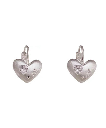 Drop Zircon Earrings Silk Simple Love Copper Alloy FashionChic