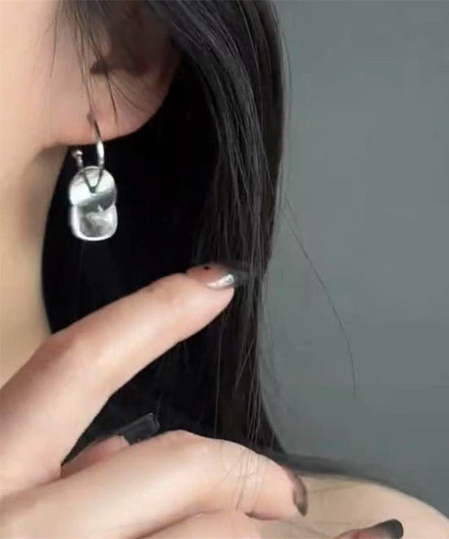 Disk Steel Crystal Earrings Silk Drop Stainless Simple FashionChic