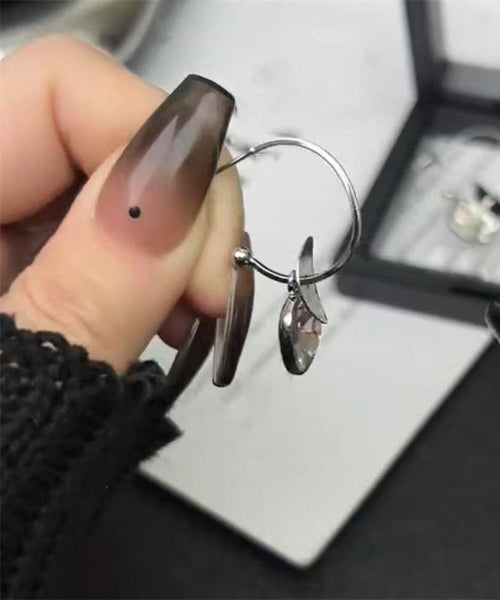 Disk Steel Crystal Earrings Silk Drop Stainless Simple FashionChic