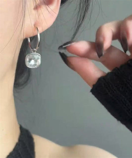 Disk Steel Crystal Earrings Silk Drop Stainless Simple FashionChic