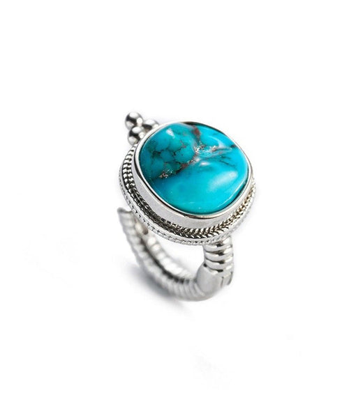 Stud Earrings Silk Turquoise Silver Simple Sterling FashionChic