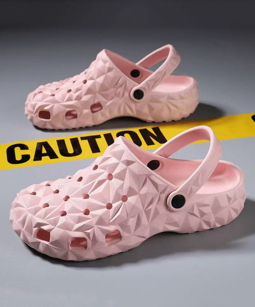 Simple Splicing Buckle Strap Hollow Out Black Slide Sandals AG1016 shoe-CS240905