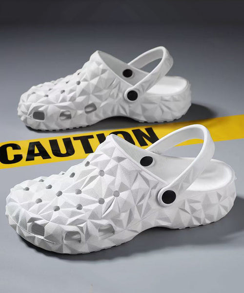 Simple Splicing Buckle Strap Hollow Out Black Slide Sandals AG1016 shoe-CS240905