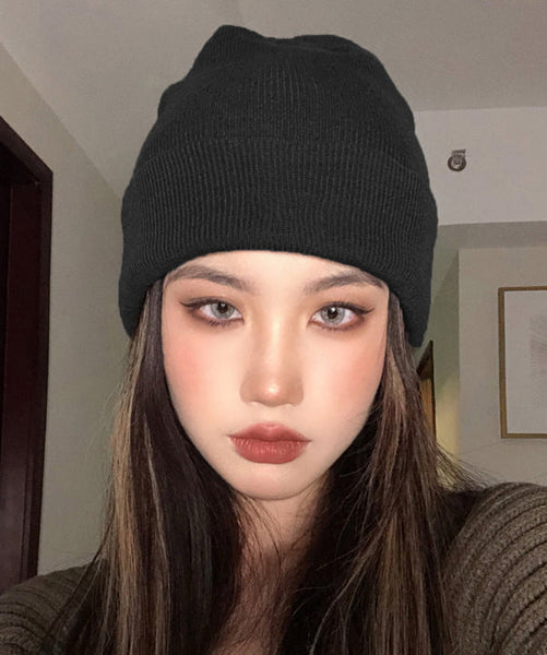 Chapeau Bonnie pour homme, style simple, en maille de coton gris TK031