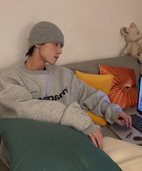 Chapeau Bonnie pour homme, style simple, en maille de coton gris TK031