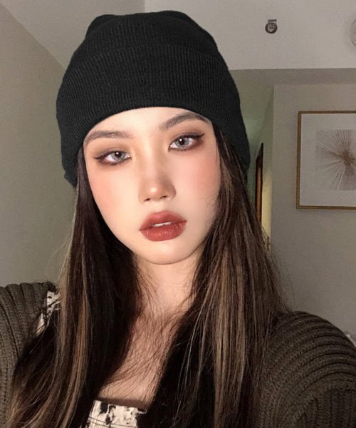 Chapeau Bonnie pour homme, style simple, en maille de coton gris TK031