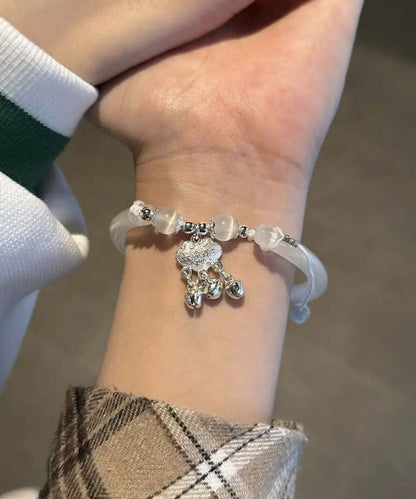 Simple White Acrylic Safety Lock Tassel Charm Bracelet GH1039 Ada Fashion