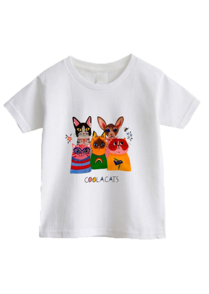 Simple White O-Neck Print Kids T Shirts Short Sleeve SS1002 MM-RCTZ-STP240601