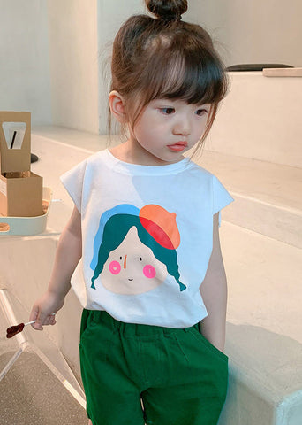 Simple White O-Neck Print T Shirt Short Sleeve YU1075 WS-RCTZ-STP240529