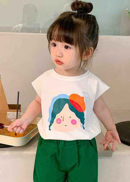 Simple White O-Neck Print T Shirt Short Sleeve YU1075 WS-RCTZ-STP240529