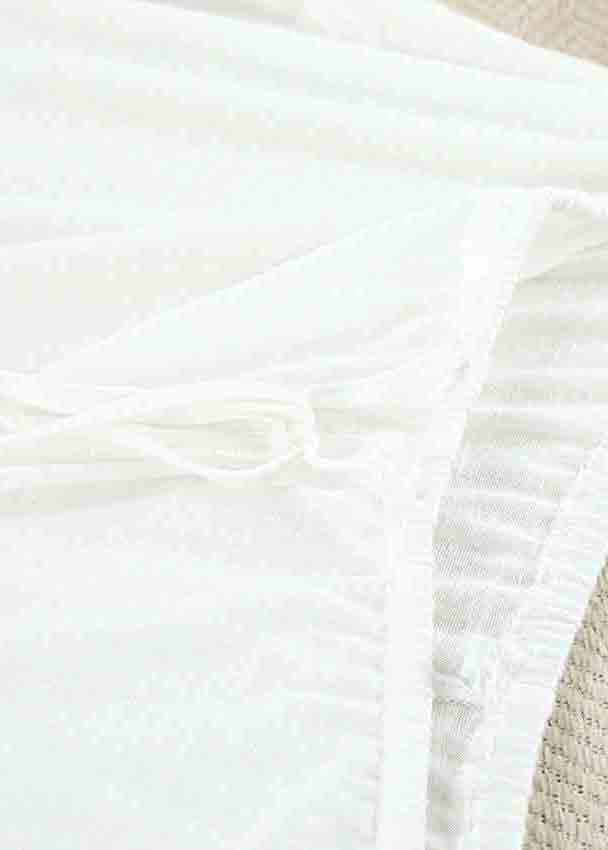 White Pajamas Cotton Set Two Summer Simple Oversized Pieces FashionChic