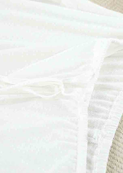 White Pajamas Cotton Set Two Summer Simple Oversized Pieces FashionChic