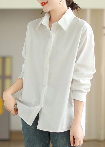 Simple White Oversized Cotton Shirts Spring TM001 ABC