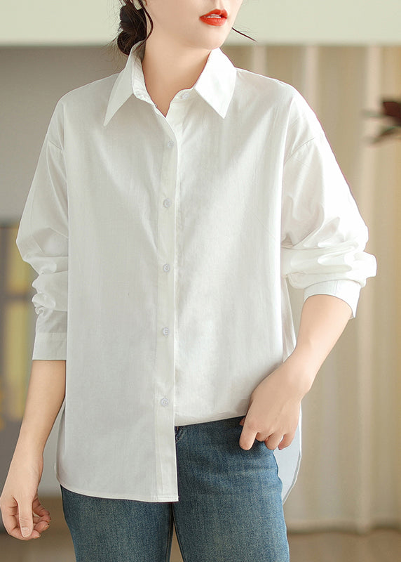 Simple White Oversized Cotton Shirts Spring TM001 ABC
