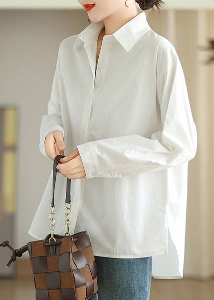Simple White Oversized Cotton Shirts Spring TM001 ABC