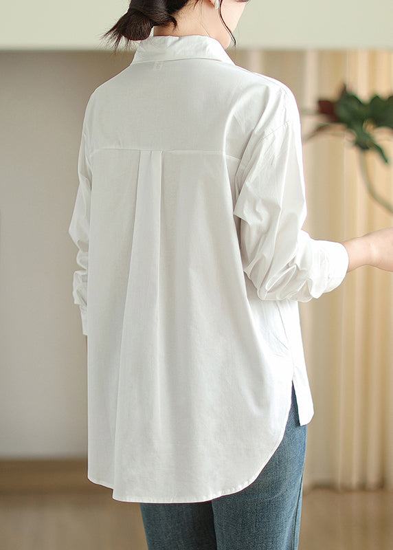Simple White Oversized Cotton Shirts Spring TM001 ABC
