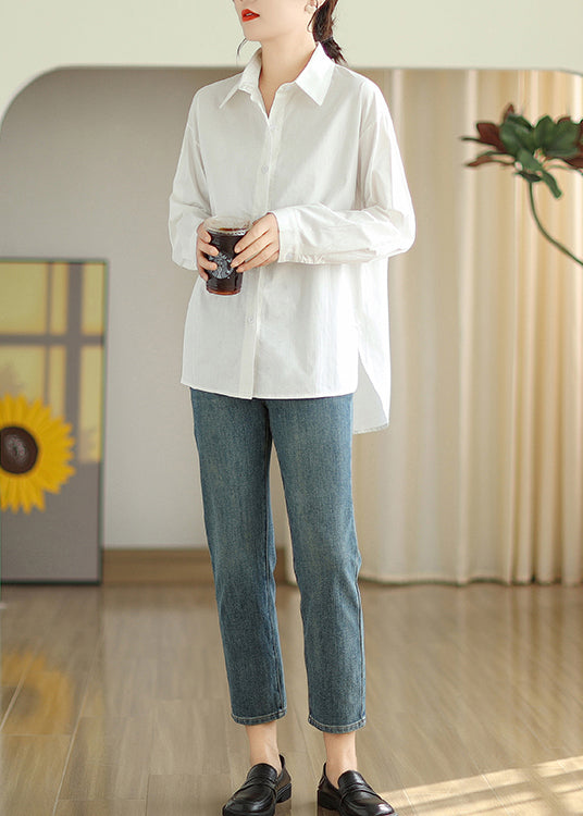 Simple White Oversized Cotton Shirts Spring TM001 ABC