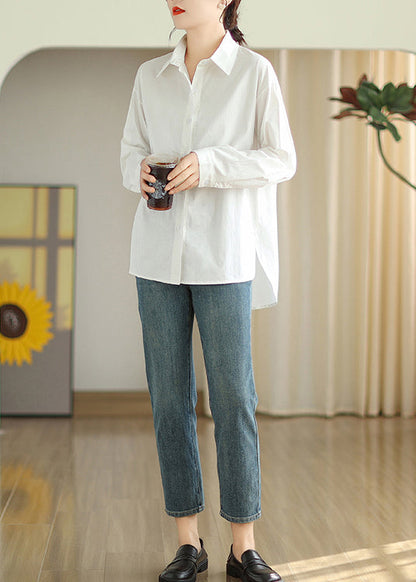 Simple White Oversized Cotton Shirts Spring TM001 ABC