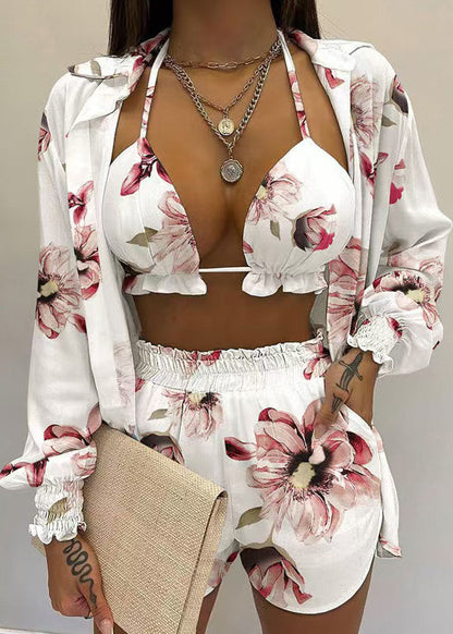 Summer Pieces Set Three Sexy Shorts White Simple FashionChic