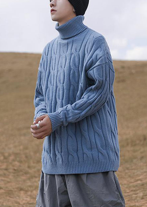 Simple White Turtleneck Solid Knit Sweater Men Winter RJ047 ABC