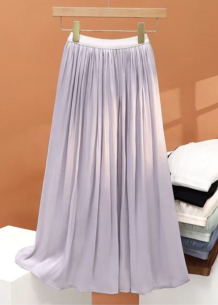 Simple Wrinkled Skirt Summer Solid Chiffon White FashionChic