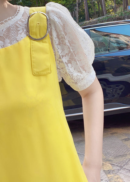 Pants Yellow Pockets Cotton Simple Sleeveless Solid Jumpsuit FashionChic