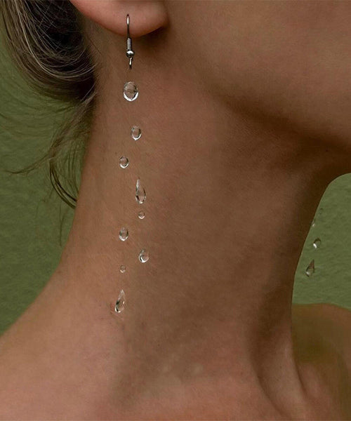 Dewdrop Nude Water Drop Stud Tassel Suspended Skinny Alloy FashionChic