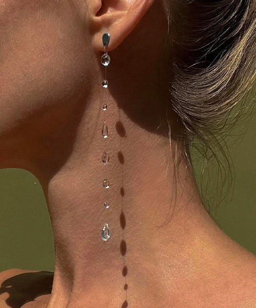 Dewdrop Nude Water Drop Stud Tassel Suspended Skinny Alloy FashionChic
