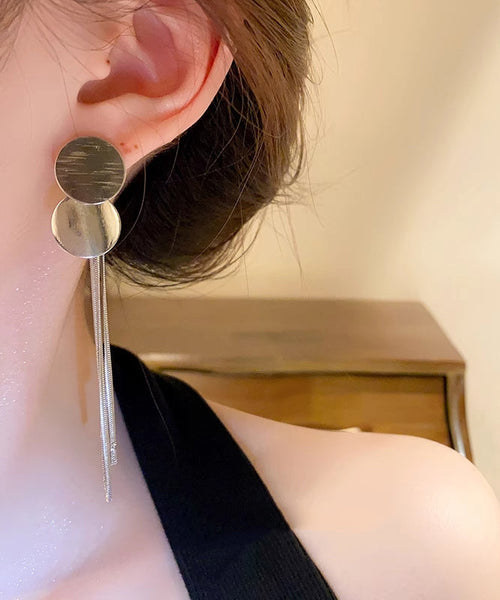 Drop Metal Sequins Earrings Tassel Silk Skinny FashionChic