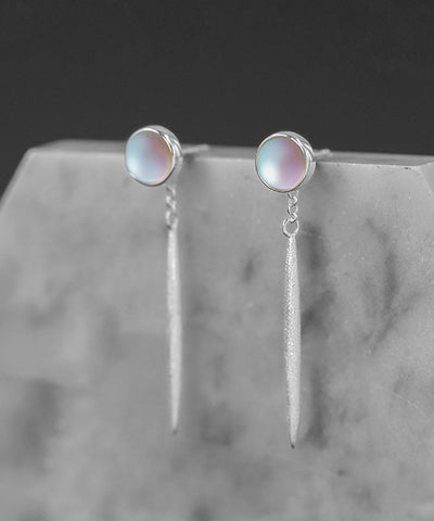 Skinny Silk Sterling Silver Glaze Tassel Drop Earrings PO027 JEW-EAR240729