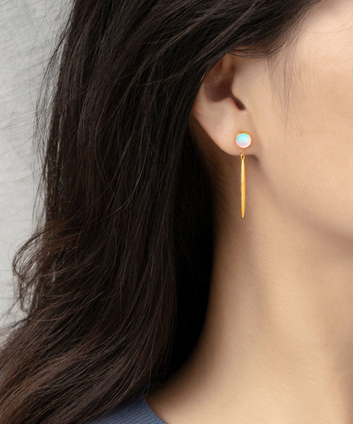 Skinny Silk Sterling Silver Glaze Tassel Drop Earrings PO027 JEW-EAR240729