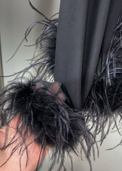 Slim Fit Black Tasseled Lace Up Patchwork Shirts Fall WY002 OM-OL241106