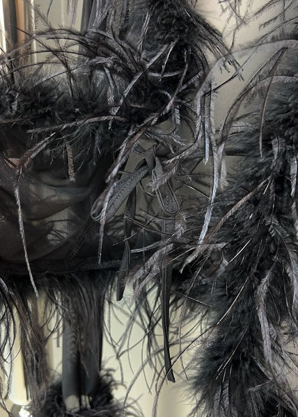 Slim Fit Black Tasseled Lace Up Patchwork Shirts Fall WY002 OM-OL241106