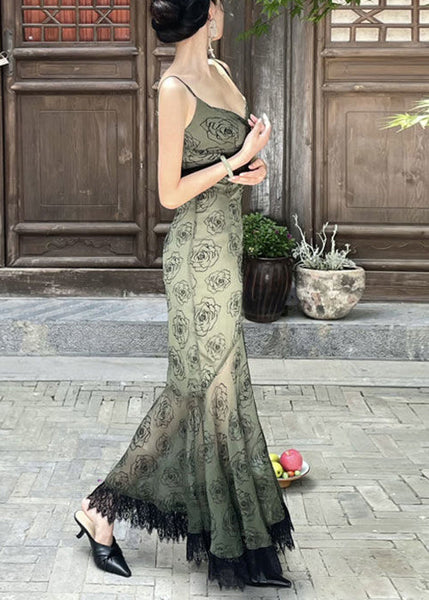 Fit Strap Lace Blackish Spaghetti Neck Green V Patchwork Slim FashionChic