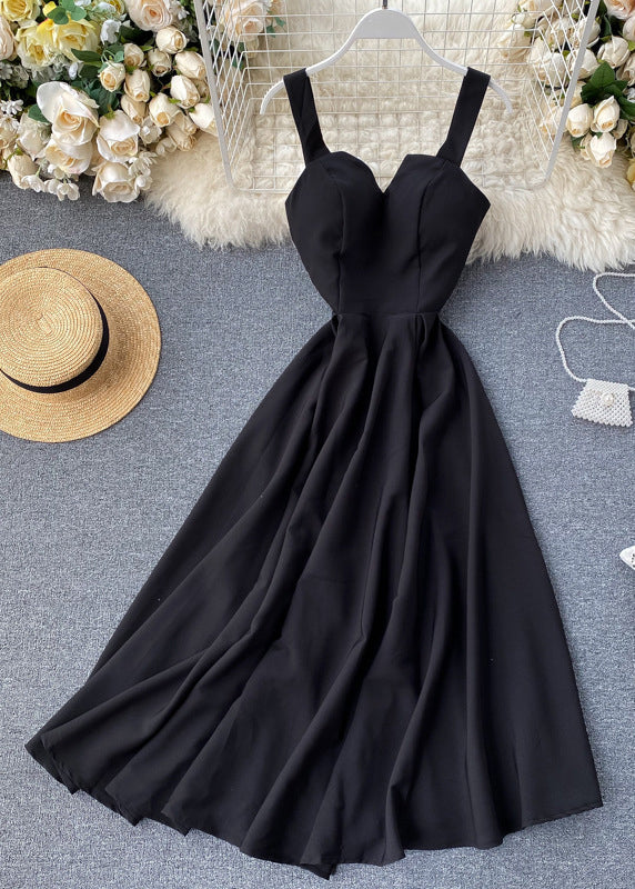 Slim Fit Green Cold Shoulder Solid Cotton Spaghetti Strap Dress Sleeveless TR039 ZS-SDL240730