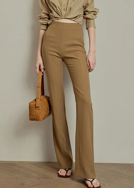 Solid Fit Waist Khaki Spandex Summer Pants Slim High FashionChic
