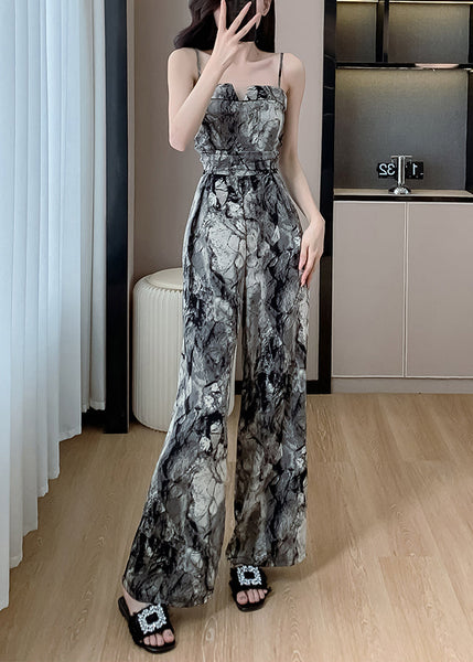 Jumpsuit Fit Pockets Silk Color Paghetti Slim Strap Photo FashionChic