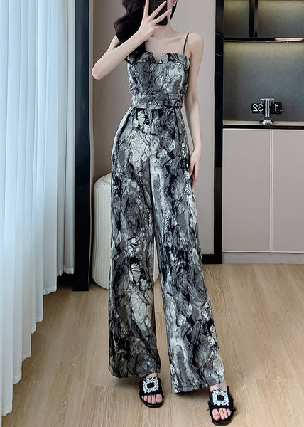 Jumpsuit Fit Pockets Silk Color Paghetti Slim Strap Photo FashionChic