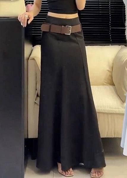 Slim Summer White High Solid Waist Fit Cotton Skirts FashionChic