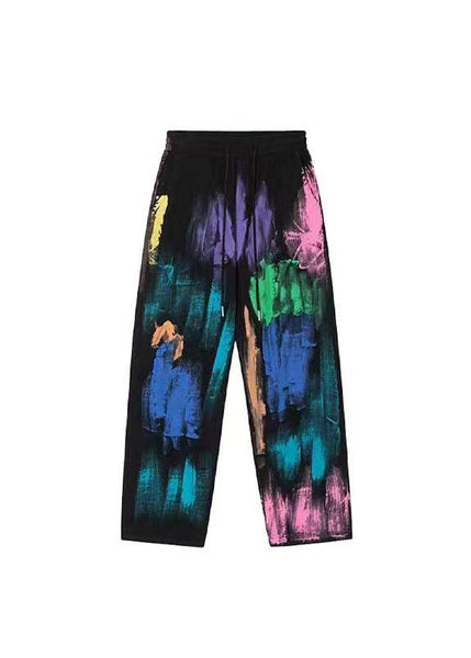 Streetwear Tie Dye Elastic Waist Wide Leg Pants Summer BV067 MZF-LPTS240702