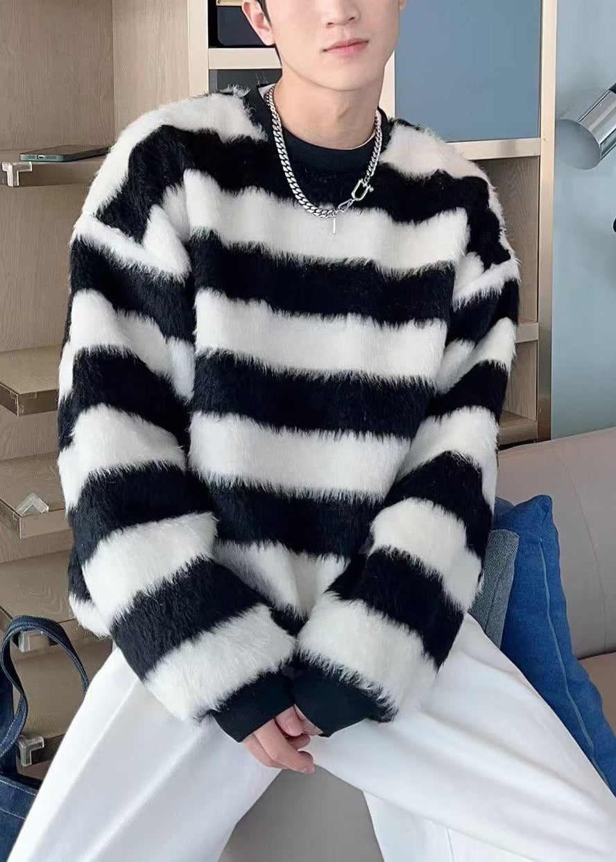 Striped Red O Neck Cozy Ma Hai Mao Men Sweater Fall QH029 MENSW241019