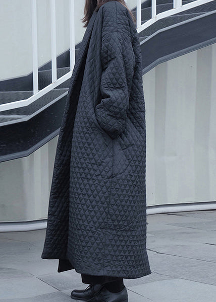 Style Black Peter Pan Collar Pockets Fine Cotton Filled Coat Winter RU041 ABC