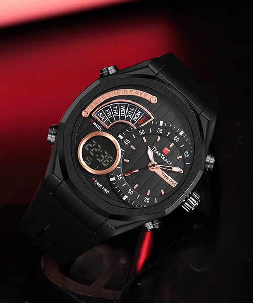 Rubber Silicone Black Quartz Movement Watches Waterproof Style FashionChic
