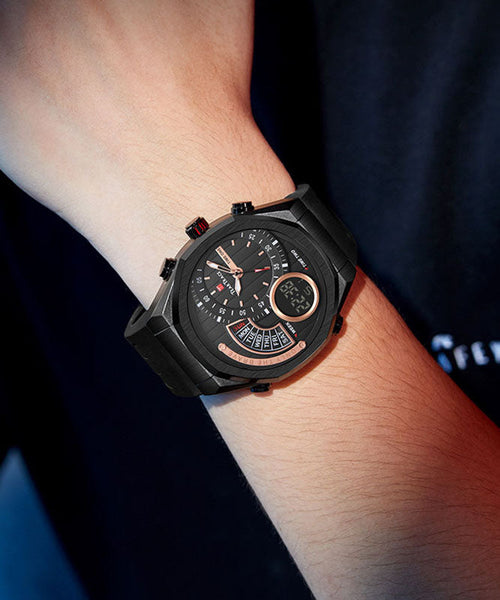 Rubber Silicone Black Quartz Movement Watches Waterproof Style FashionChic