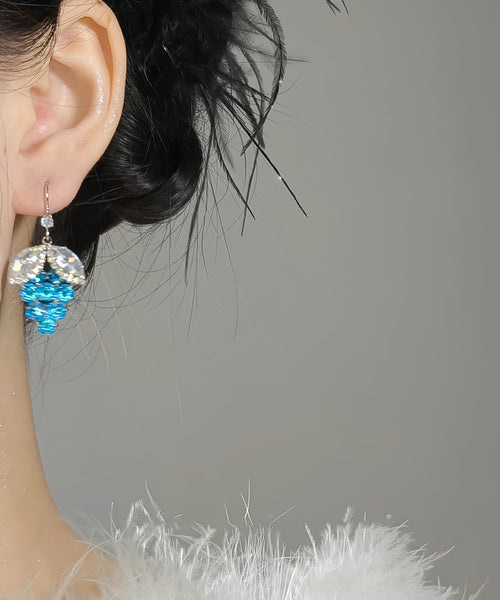 Blue Alloy Earrings Style Drop Grapes Zircon Crystal FashionChic