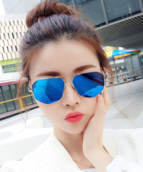 Style Blue Round Face Polarized Anti UV Sunglasses For Women XS1040 Ada Fashion
