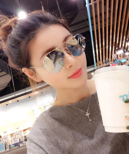 Style Blue Round Face Polarized Anti UV Sunglasses For Women XS1040 Ada Fashion