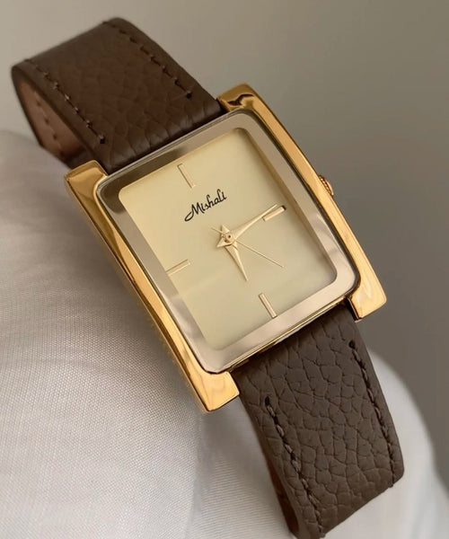 Leather Style Watches Movement Quartz Gold Alloy FashionChic