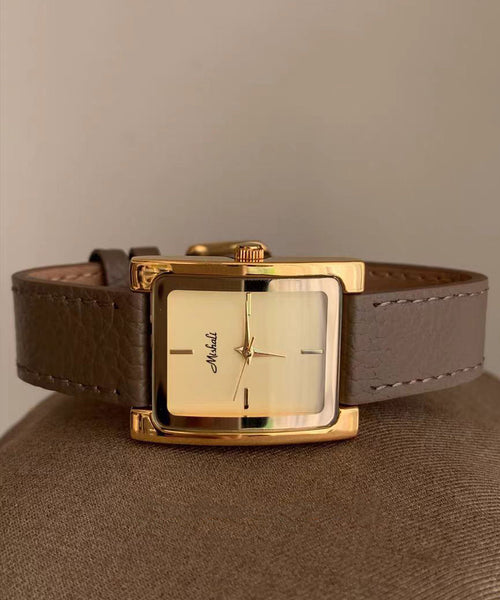 Leather Style Watches Movement Quartz Gold Alloy FashionChic